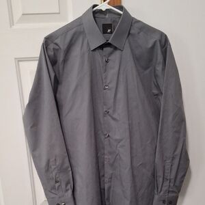 JF J.Ferrar Charcoal Dress Shirt